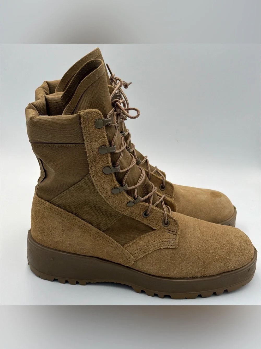 Vibram Tan Hot Weather Combat Boots Coyote Men's Size 10R Canvas Military Boots